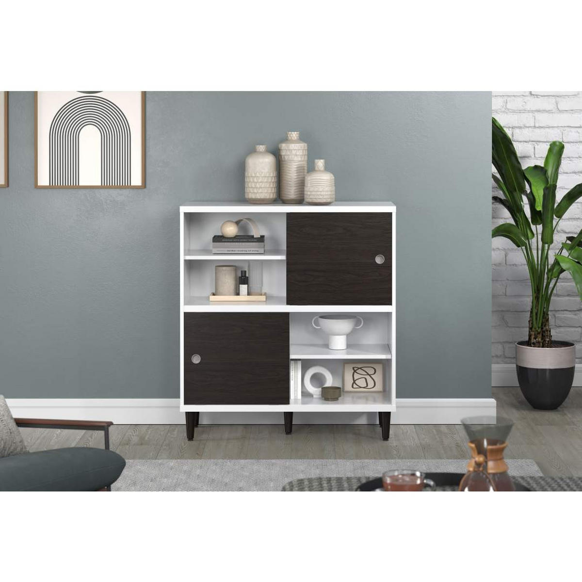 REGAL weiß - Weiß, Holzwerkstoff (90/99/38cm) - ebuy24