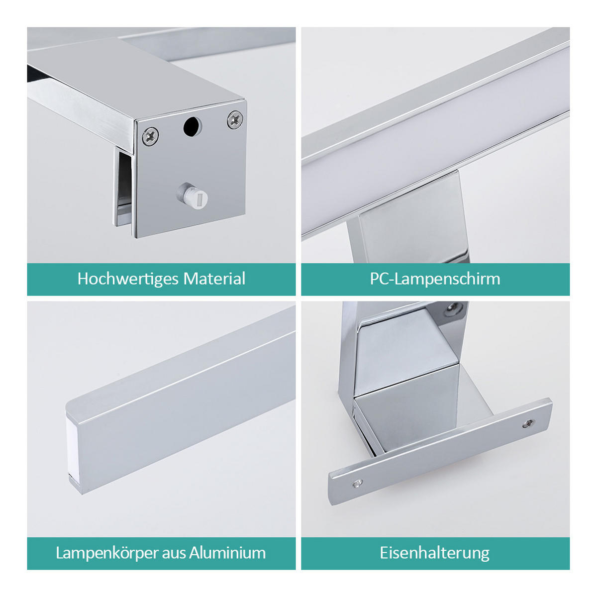 SPIEGELLEUCHTE LED Weiß 4200K 40,4/17,1/4 cm - Weiß, Kunststoff (17/40/4cm) - EMKE
