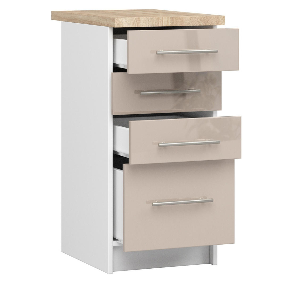 UNTERSCHRANK Weiß, Cappuccino Glanz 85/40/46 - Weiß, Holzwerkstoff (40/85/46cm) - RAUMHIRSCH FURNITURE