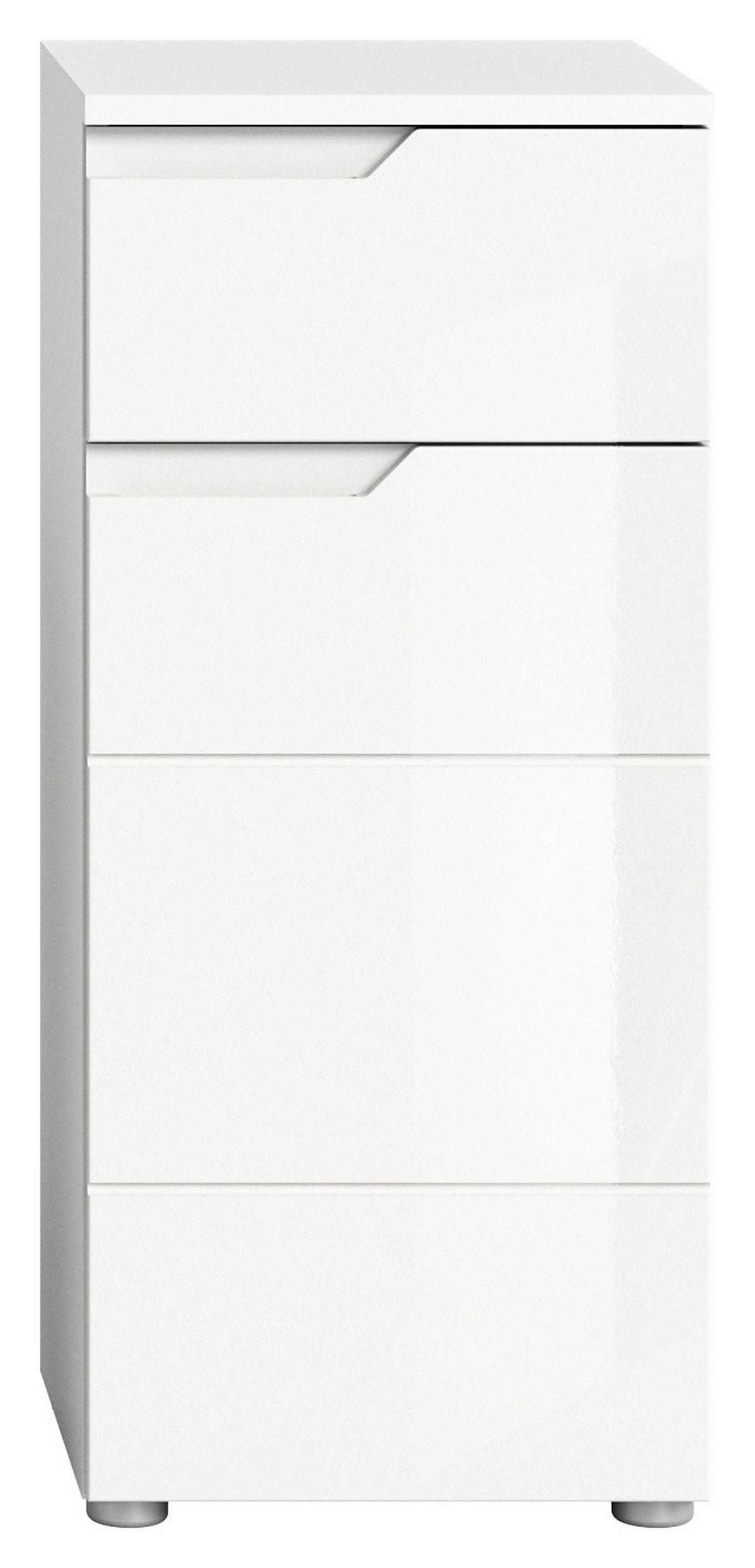 STANDSCHRANK SOLERO (B/H/T: ca. 38/87/34 cm) in Weiß/weiß hochglanz - Weiß, Holzwerkstoff (38/87/34cm)