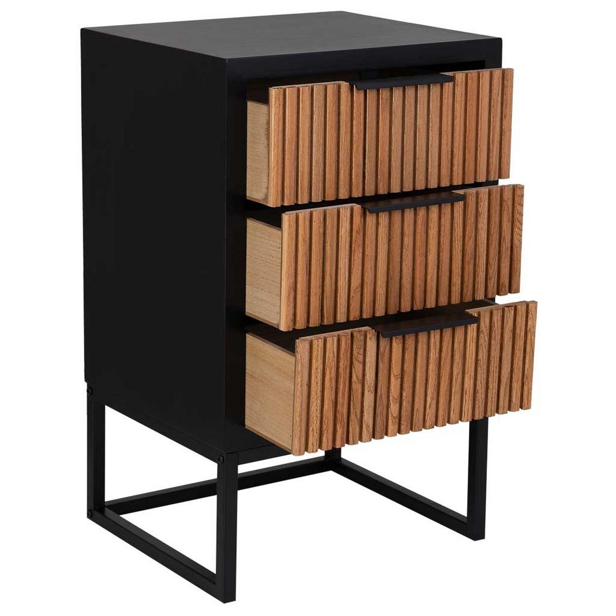 NACHTTISCH aus Metall und Holz, 43x37x70cm - Braun, Holz (43/70/37cm) - Wanderlust