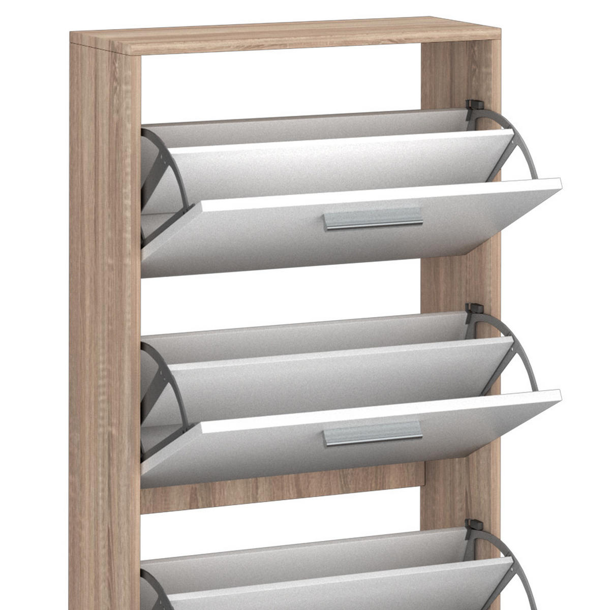 SCHUHKIPPER Gizmo Weiß/Sonoma 59 x 169.5 cm - Weiß, Holzwerkstoff (59/169.5/22cm) - Vicco