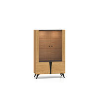 VITRINE Toscania Eiche / Schwarz 95 / 40 / 152cm - Eichefarben/Schwarz, Holz/Holzwerkstoff (95/152/40cm) - Feldmann-Wohnen