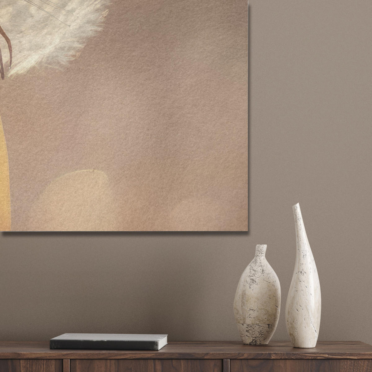 AKUSTIKPANEEL Löwenzahn - Beige - Natur - Blume 100x70 cm - Hellbraun, Textil (100/0.9/70cm) - MuchoWow