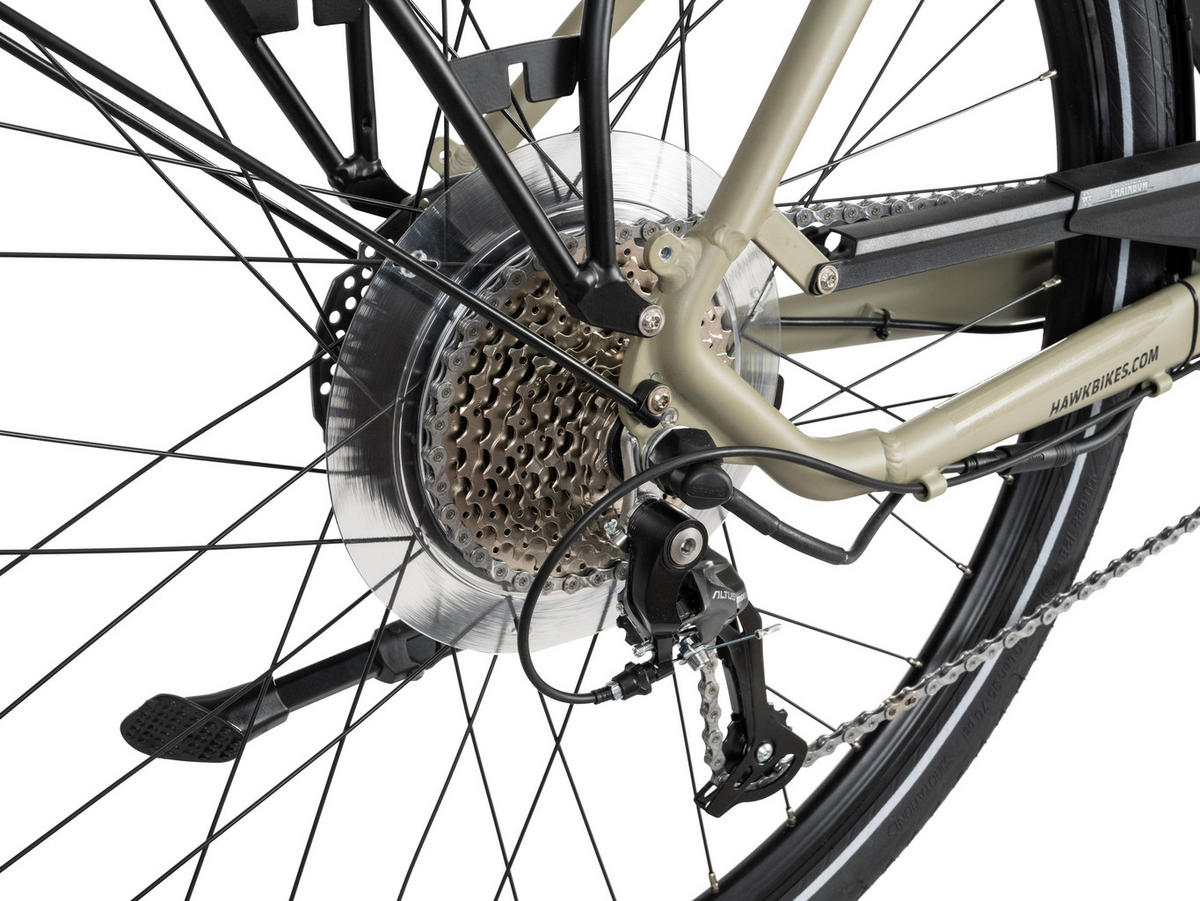 E-TREKKING Integrated Gent Bafang E-Bike Sand 28 Zoll Gr: 53cm - Sandfarben, Metall (53cm) - Hawk Bikes