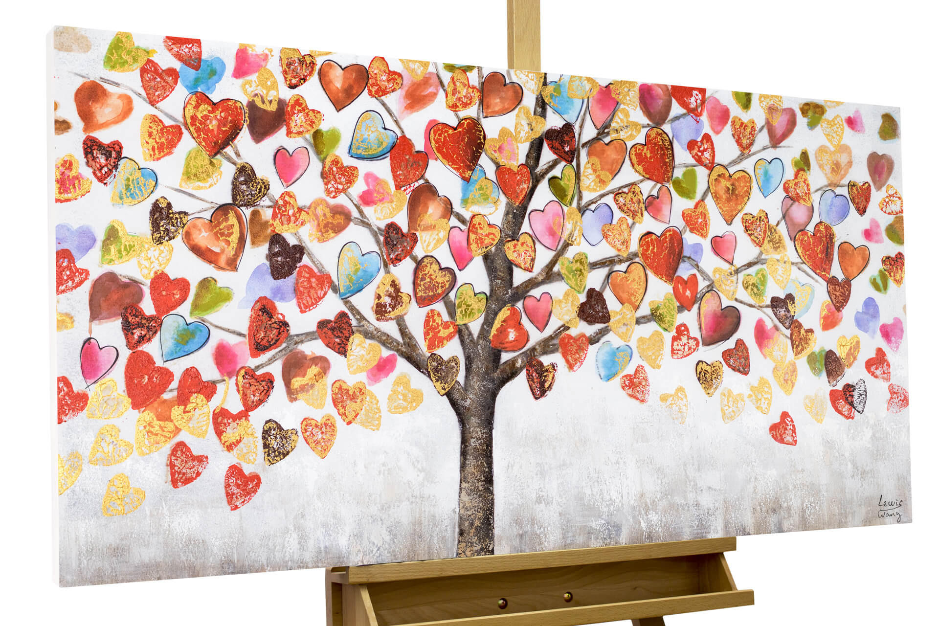 ÖLGEMÄLDE 120/60 cm - Weiß, Holz/Textil (120/60cm) - KUNSTLOFT