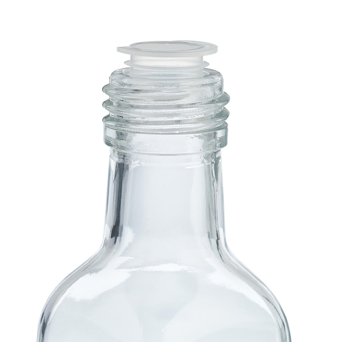 FLASCHEN Set - Transparent, Glas/Kunststoff (4/14/4cm) - Relaxdays