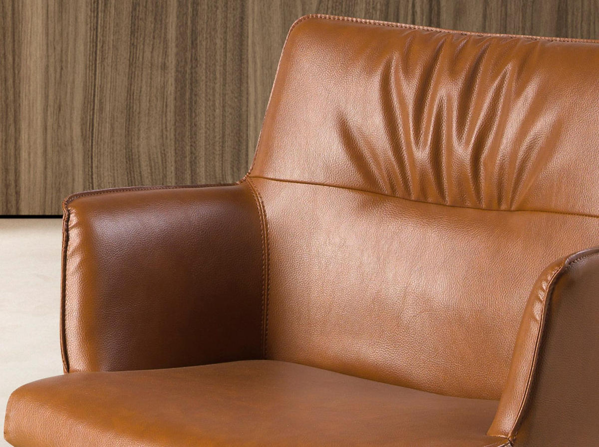 STUHL asymmetrisch Dunkelgrün Schwarz 57/60/80 cm - Braun, Leder/Metall (57/80/60cm) - ANGEL CERDA