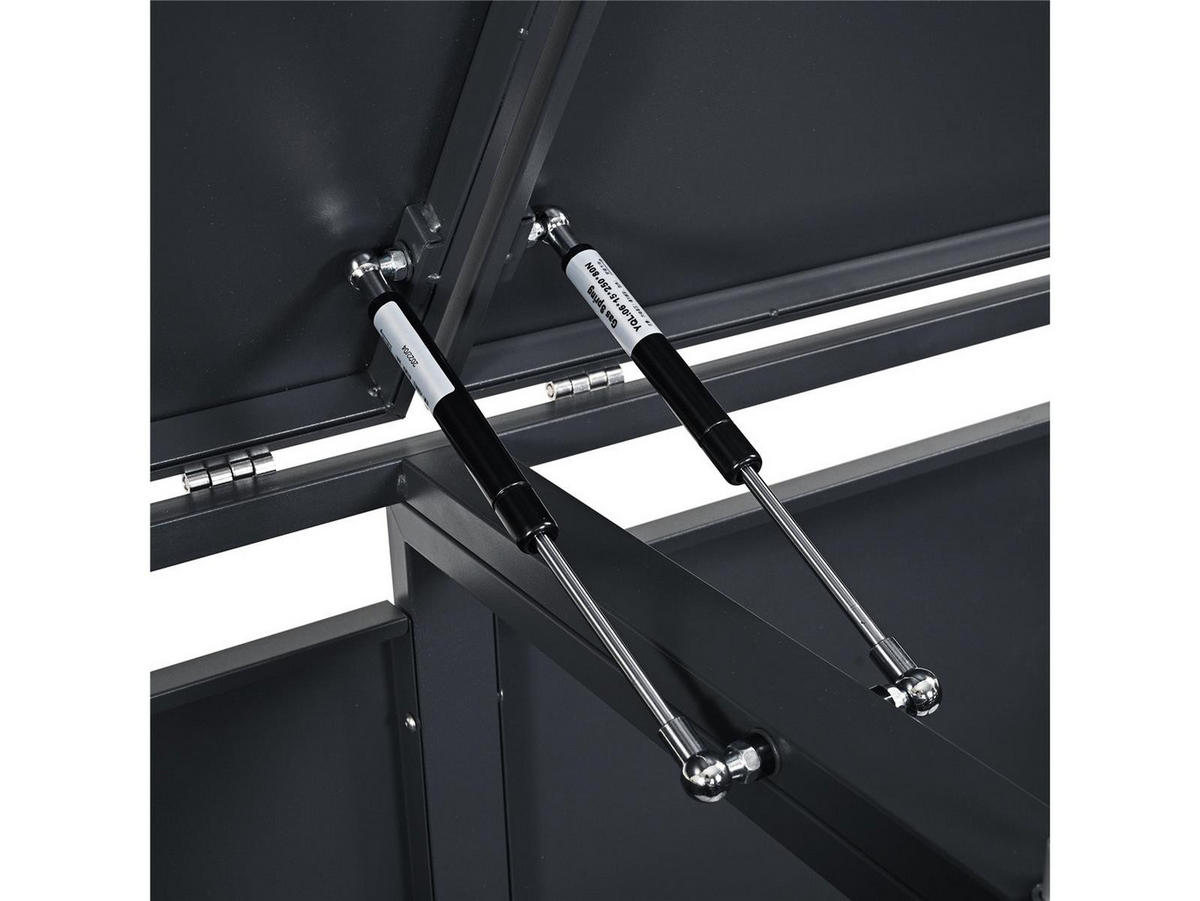 4ER Mülltonnenbox, 2x 2er Box für 4 Mülltonnen, 264x80x116cm, Stahl, anthrazit - Grau, Kunststoff (80/175/120cm)