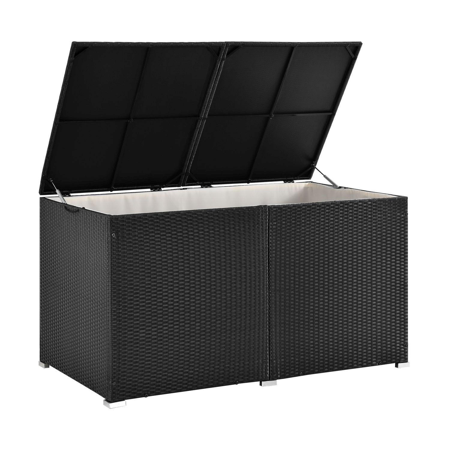 AUFLAGENBOX Ikaria schwarz - Schwarz, Kunststoff (145/80/83cm) - Juskys
