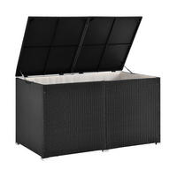 AUFLAGENBOX Ikaria schwarz - Schwarz, Kunststoff (145/80/83cm) - Juskys