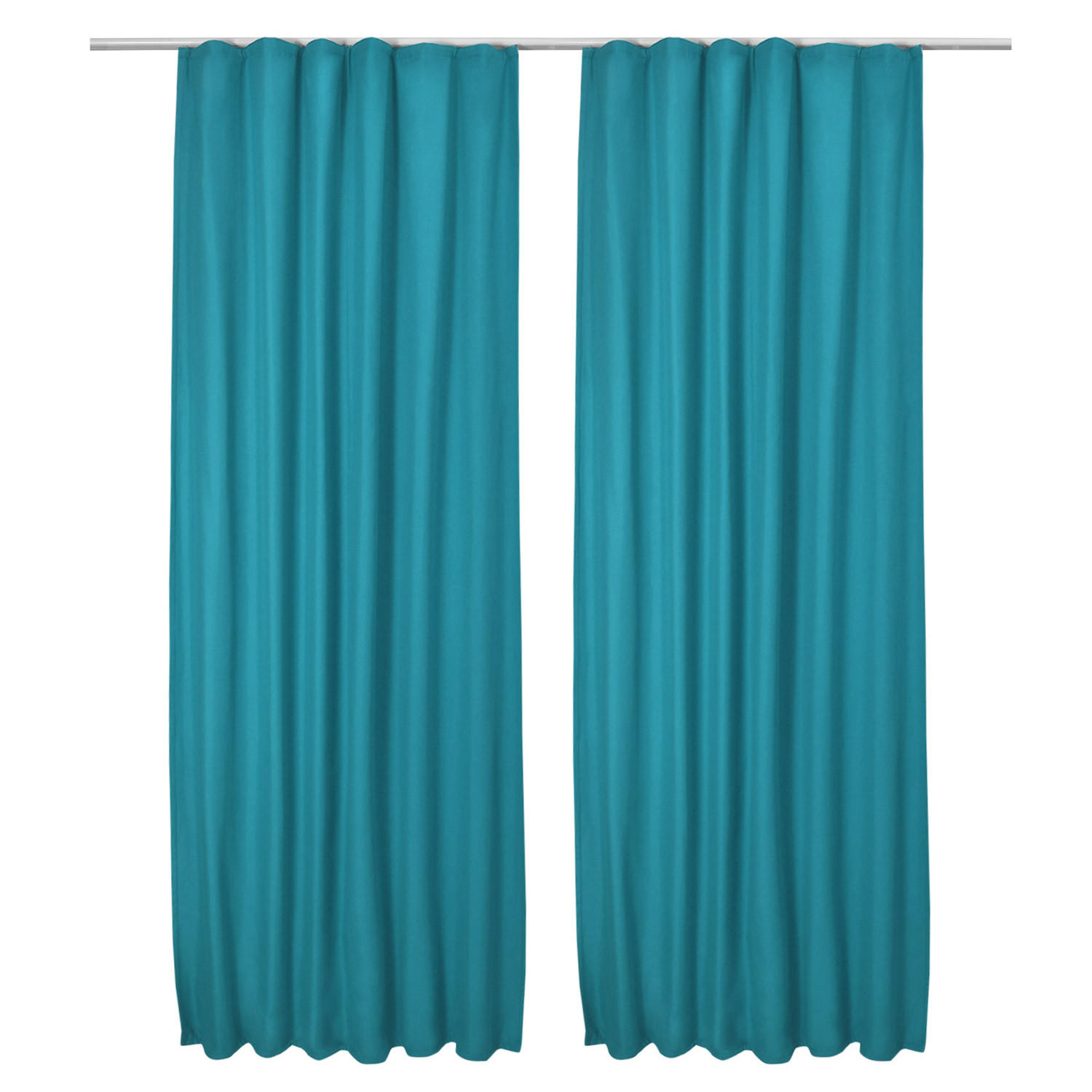 VORHANG Amelie TK mit Kräuselband 140x245cm Türkis (2tlg) - Türkis, Textil (140/245/1cm) - Beautissu 