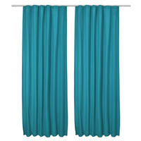 VORHANG Amelie TK mit Kräuselband 140x245cm Türkis (2tlg) - Türkis, Textil (140/245/1cm) - Beautissu 