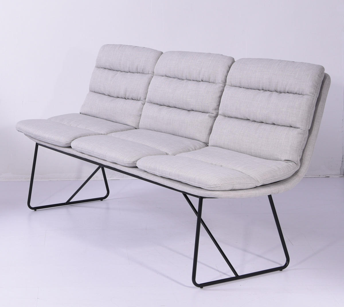 ESSZIMMERBANK VINCE Hellgrau Webstoff - Hellgrau/Schwarz, Textil (178/90/68cm) - KAWOLA