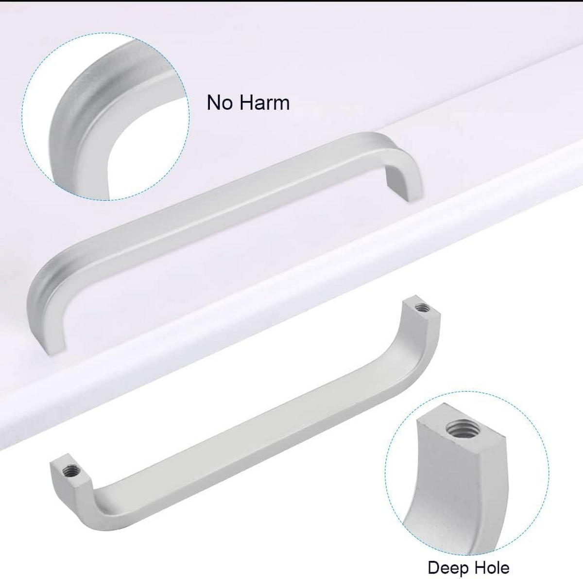 KÜCHENGRIFF 10er-Set Aluminium - Weiß, Metall (1/2.1/10cm)