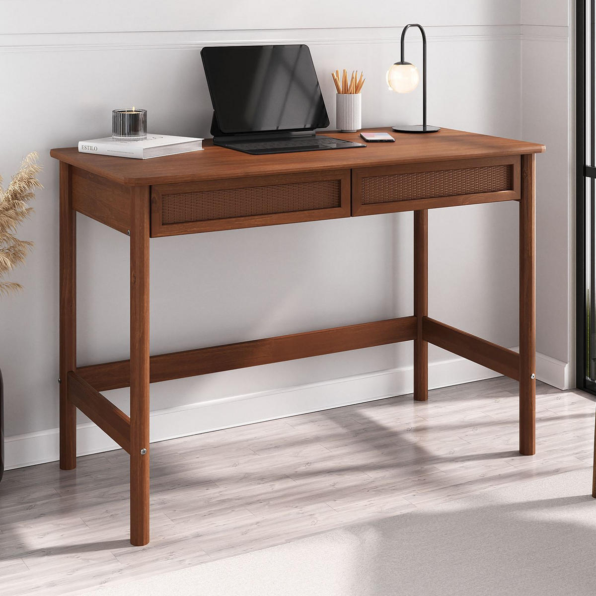 SCHREIBTISCH RODRIGO Kastanie - Kastanienfarben, Holz (54/110/76cm) - IDIMEX