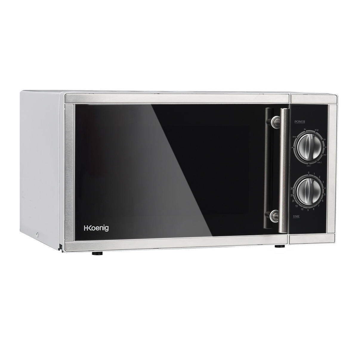 MIKROWELLE VIO7 Schwarz und Silber, mit Grill, 9 Programme, 1000 W Leistung Grill, 900 W Leistung Mikrowelle - Silberfarben, Metall (31.5/19.7/29cm) - HKoenig