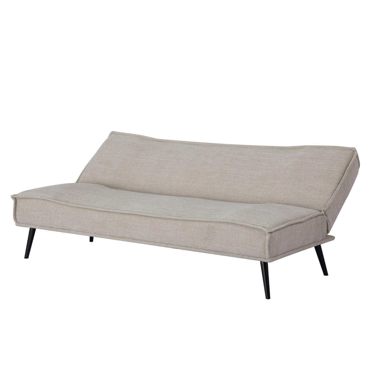 SCHLAFSOFA 3-Sitzer aus Stoff, Beige - Beige, Metall (83/81/181cm) - Giga Meubel