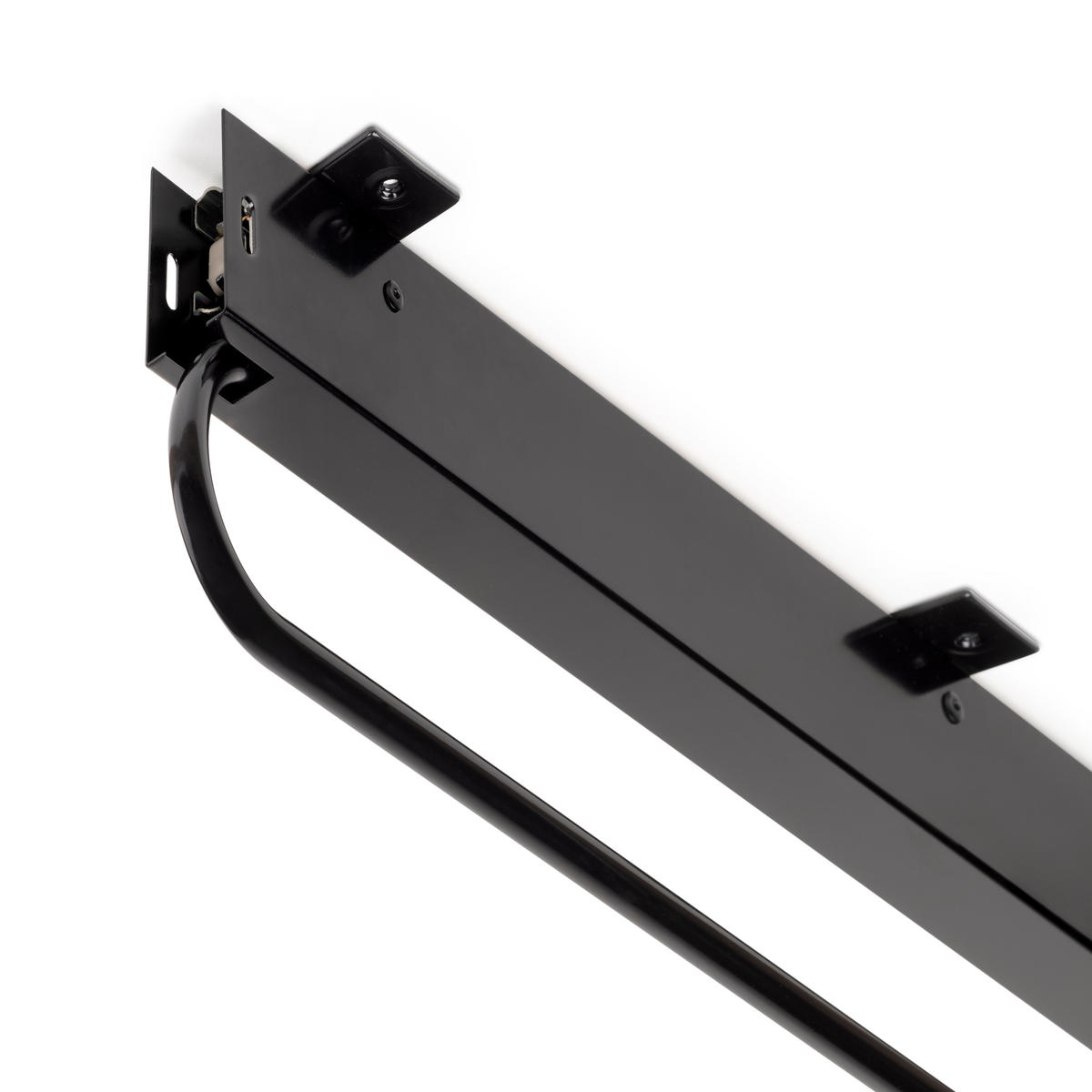 KLEIDERSTANGE Ausziehbarer für tiefe Schränke Self, 800, Schwarz, Stahl und Kunststoff - Schwarz, Metall (80cm) - EMUCA