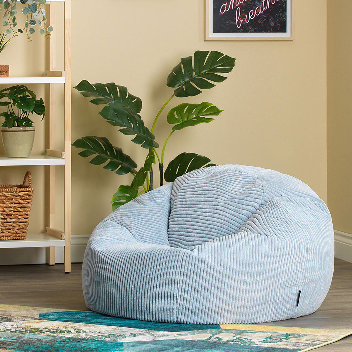 SITZSACK Klassisch Kingston, Cord - Hellblau, Textil (85/50/85cm) - icon