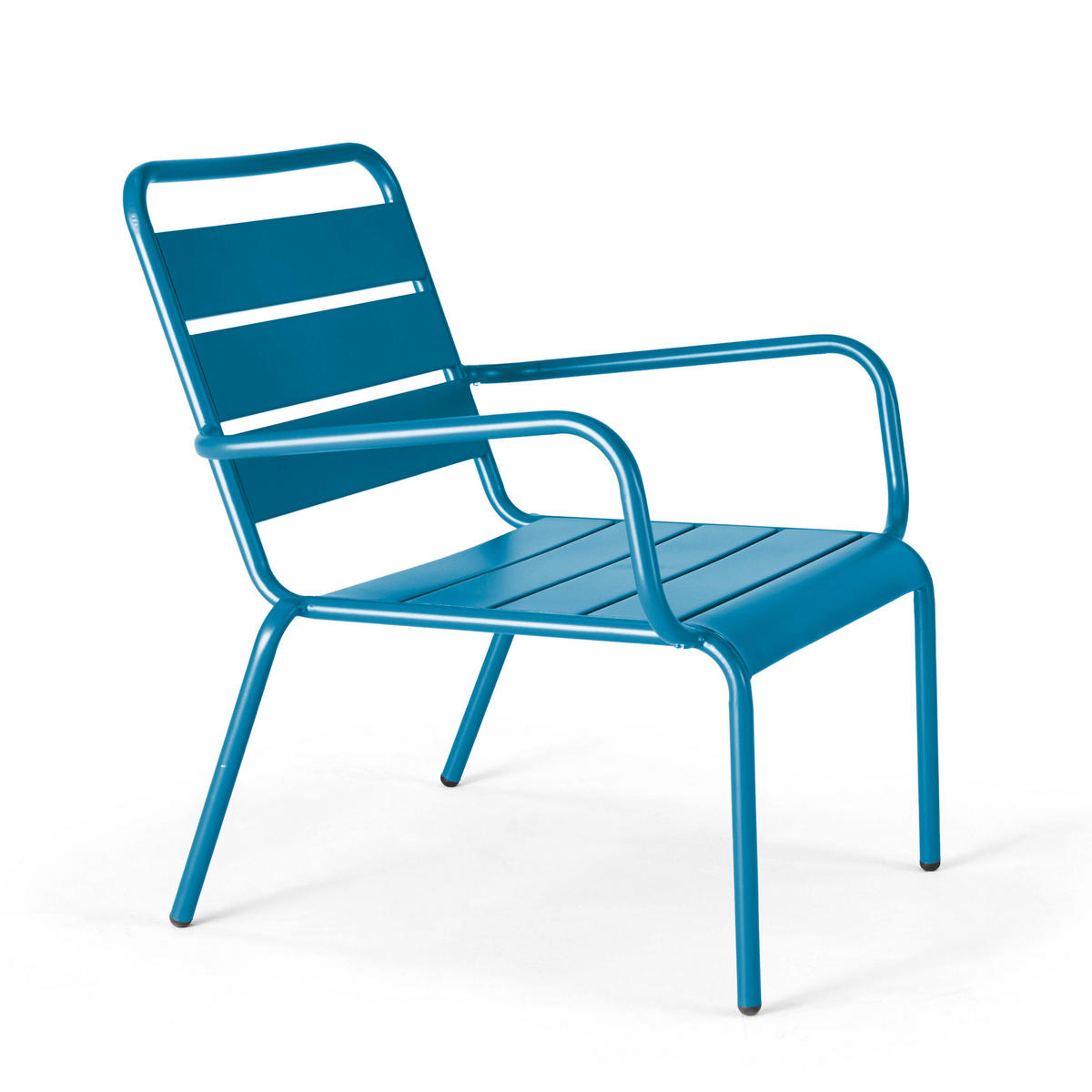 RELAXSESSEL MIT HOCKER 2-tlg., Pazifikblau - Dunkelblau, Metall (64/72/60cm) - Oviala
