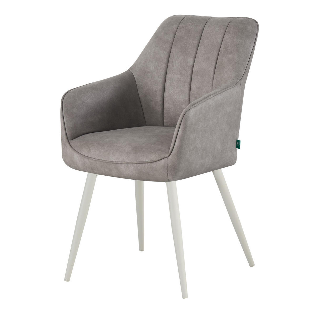 ESSZIMMERSTUHL THOMAS-SANA 2er-Set 4-Fuss-Gestell - Weiß/Grau, Textil (57/85/62cm) - DUBI Möbel