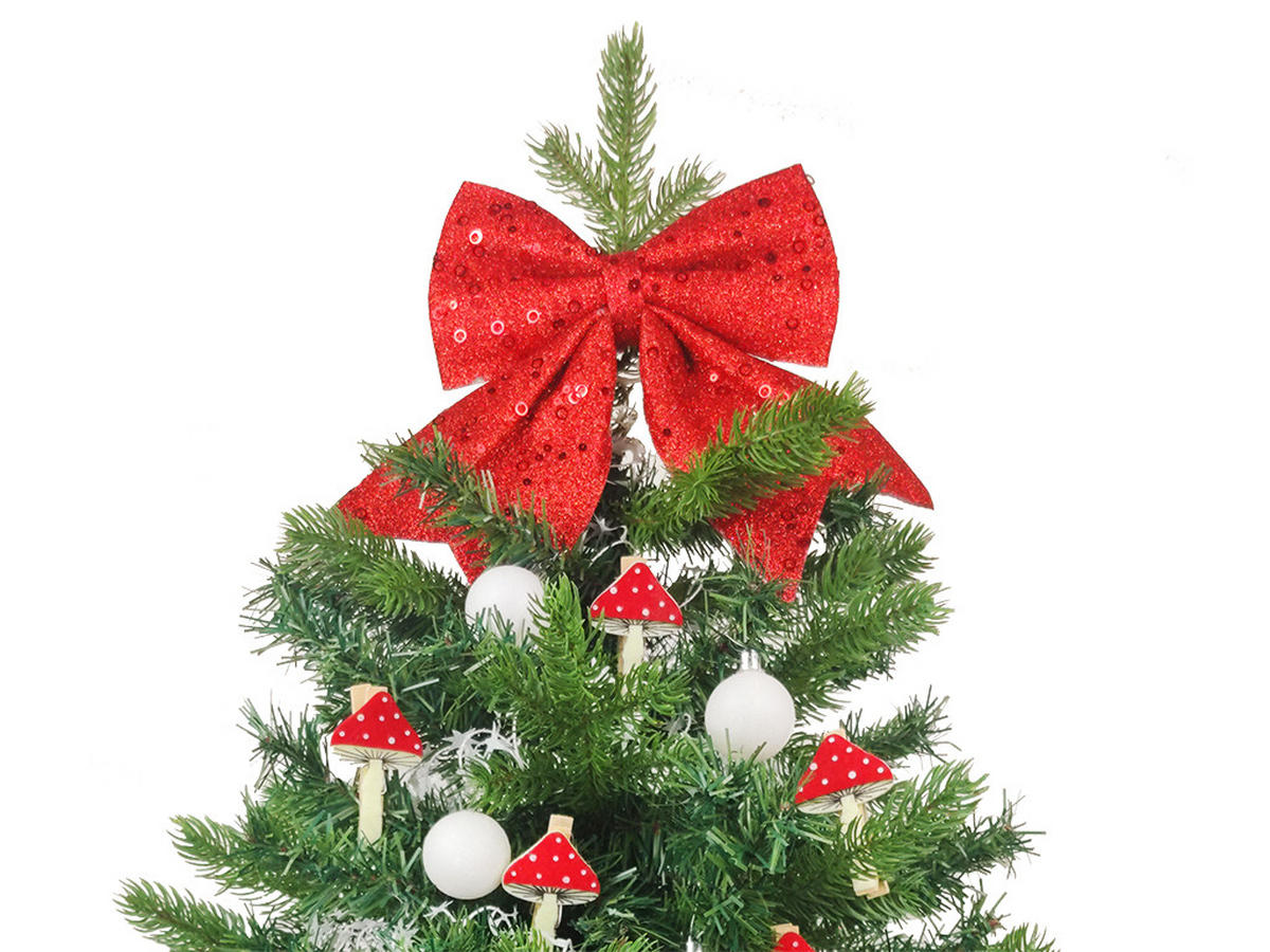 WEIHNACHTSORNAMENTE 12er-Set Ornamente silber mit Glitzer 4 cm - Silberfarben, Kunststoff (4/4/4cm) - LAALU