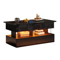 COUCHTISCH höhenverstellbar 100 x 50 x 46 cm Schwarz - Schwarz, Holzwerkstoff (100/50/46cm) - Meubliv
