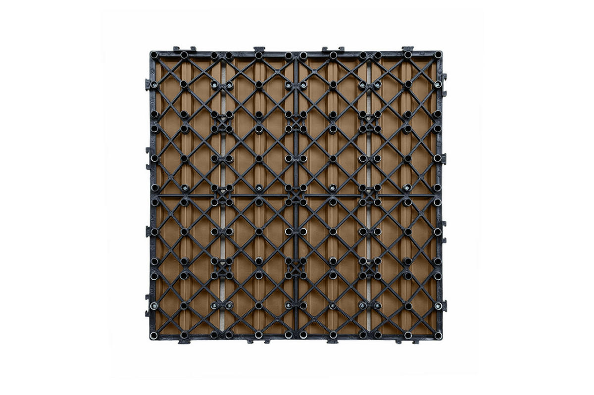 30ER-SET TERRASSENFLIESEN JURA 30x30cm Teak-Verbund - Teakfarben, Holzwerkstoff (30/30/2cm) - Casanoov
