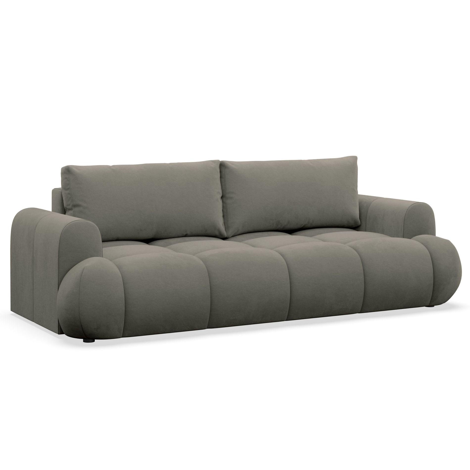 3-SITZER SOFA Ombo Doce Dunkelbeige wasserabweisender Samt - Anthrazit/Schwarz, Kunststoff/Textil (250/92/110cm) - Selsey