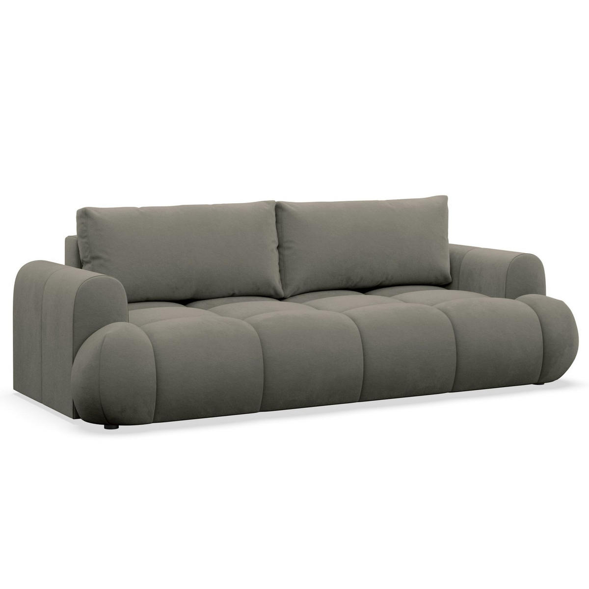 3-SITZER SOFA Ombo Doce Dunkelbeige wasserabweisender Samt - Anthrazit/Schwarz, Kunststoff/Textil (250/92/110cm) - Selsey