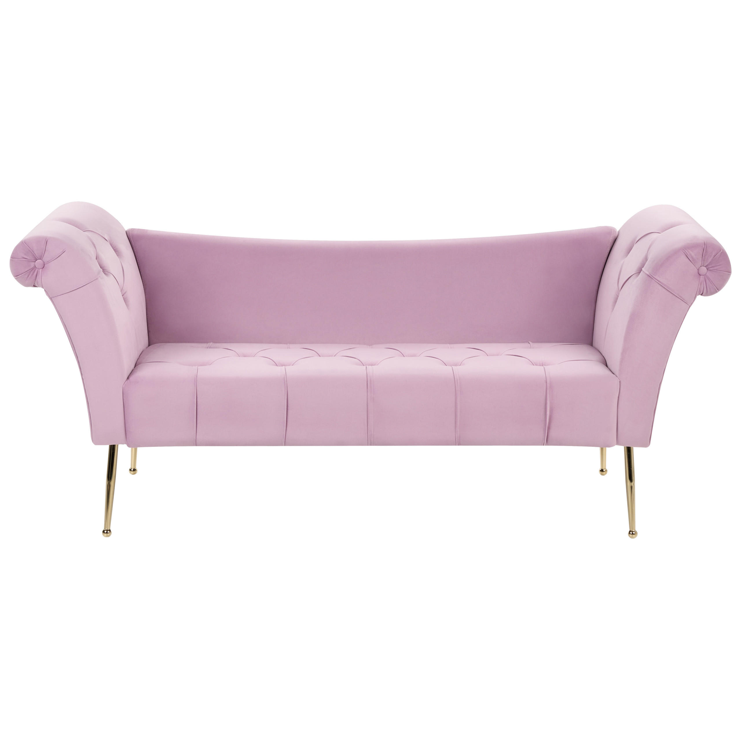 CHAISELONGUE Samtstoff Hellviolett Nantilly - Violett, Textil (175/76/70cm) - Beliani