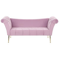 ČALOUNĚNÉ LEHÁTKO CHAISE LONGUE Sametová látka Světle fialové Nantilly - fialová, textil (175/76/70cm) - Beliani