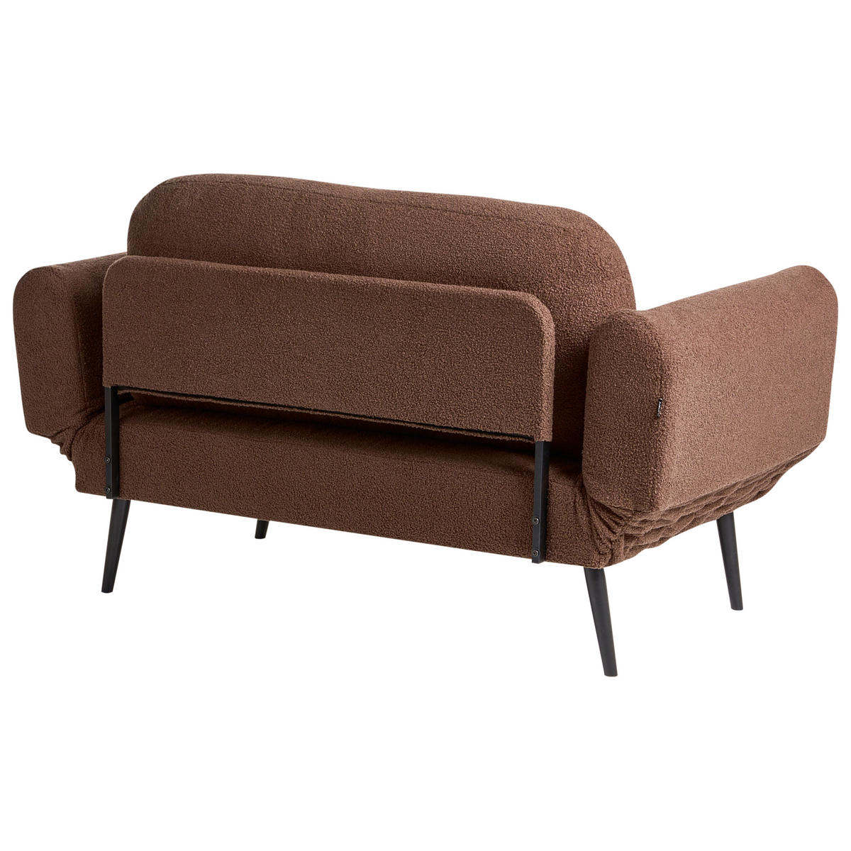 SCHLAFSOFA 2-Sitzer Bouclé Braun Dorotea - Schwarz/Braun, Textil (190/88/79cm) - Beliani