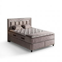 BOXBETT Wooltouch Bett mit Matratze 140x200 - Beige, Holz (140/200cm)
