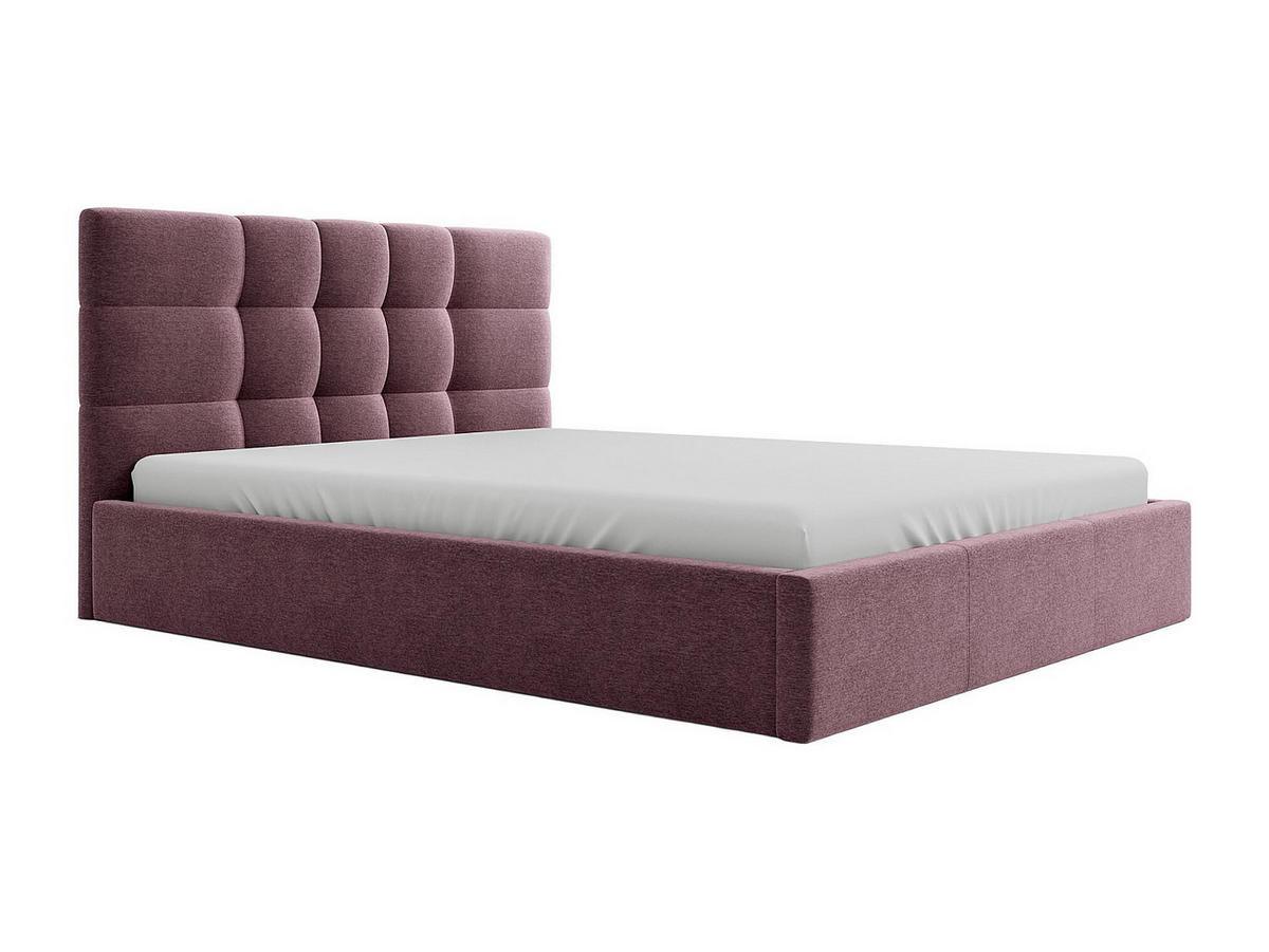 BETT mit Bettkasten - 2 Personen - Stoff - Bordeaux - - Bordeaux, Textil (160/200cm) - Vente-Unique