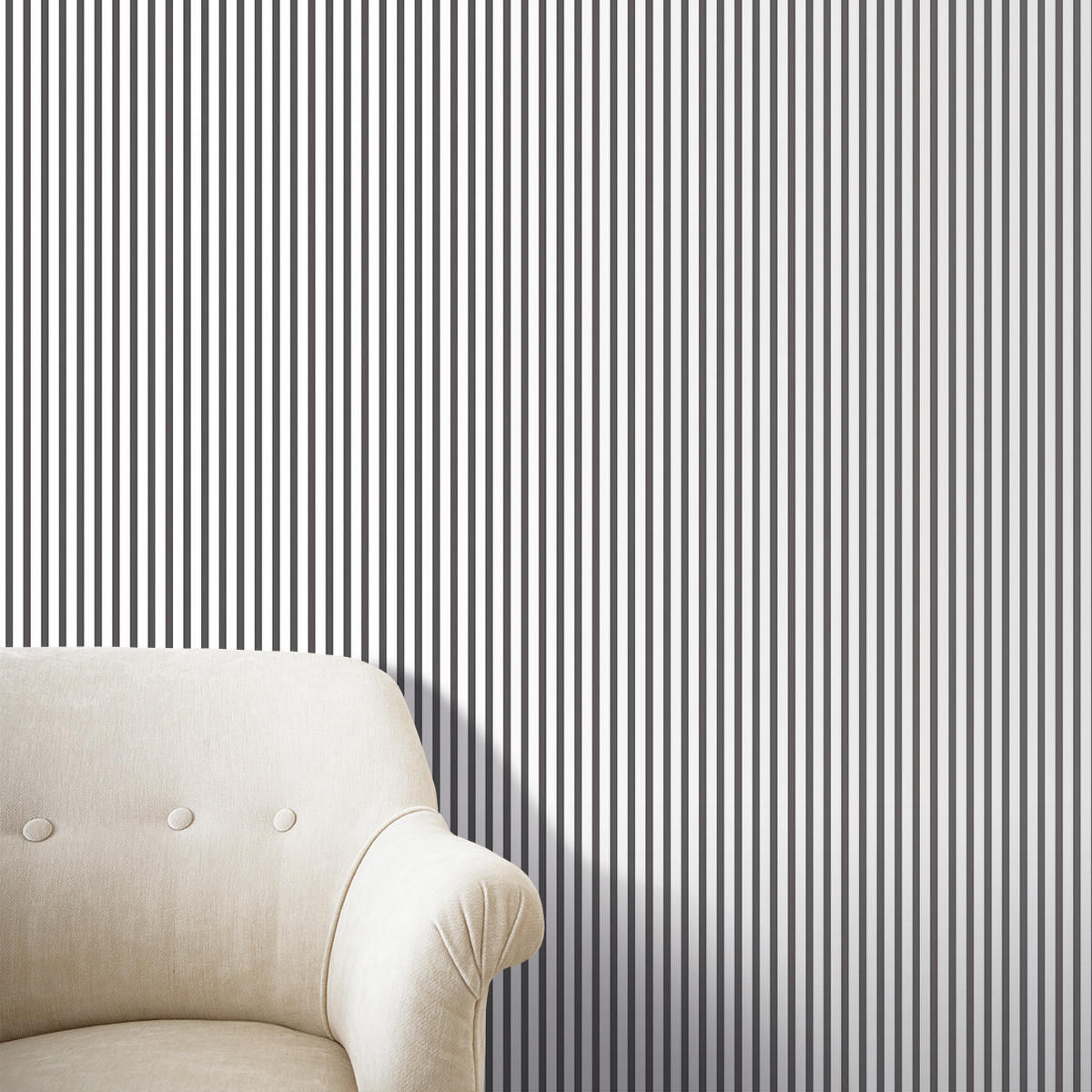 TAPETE Streifen 53 cm x 10 m - Schwarz, Papier (53/1000cm) - Sanders & Sanders