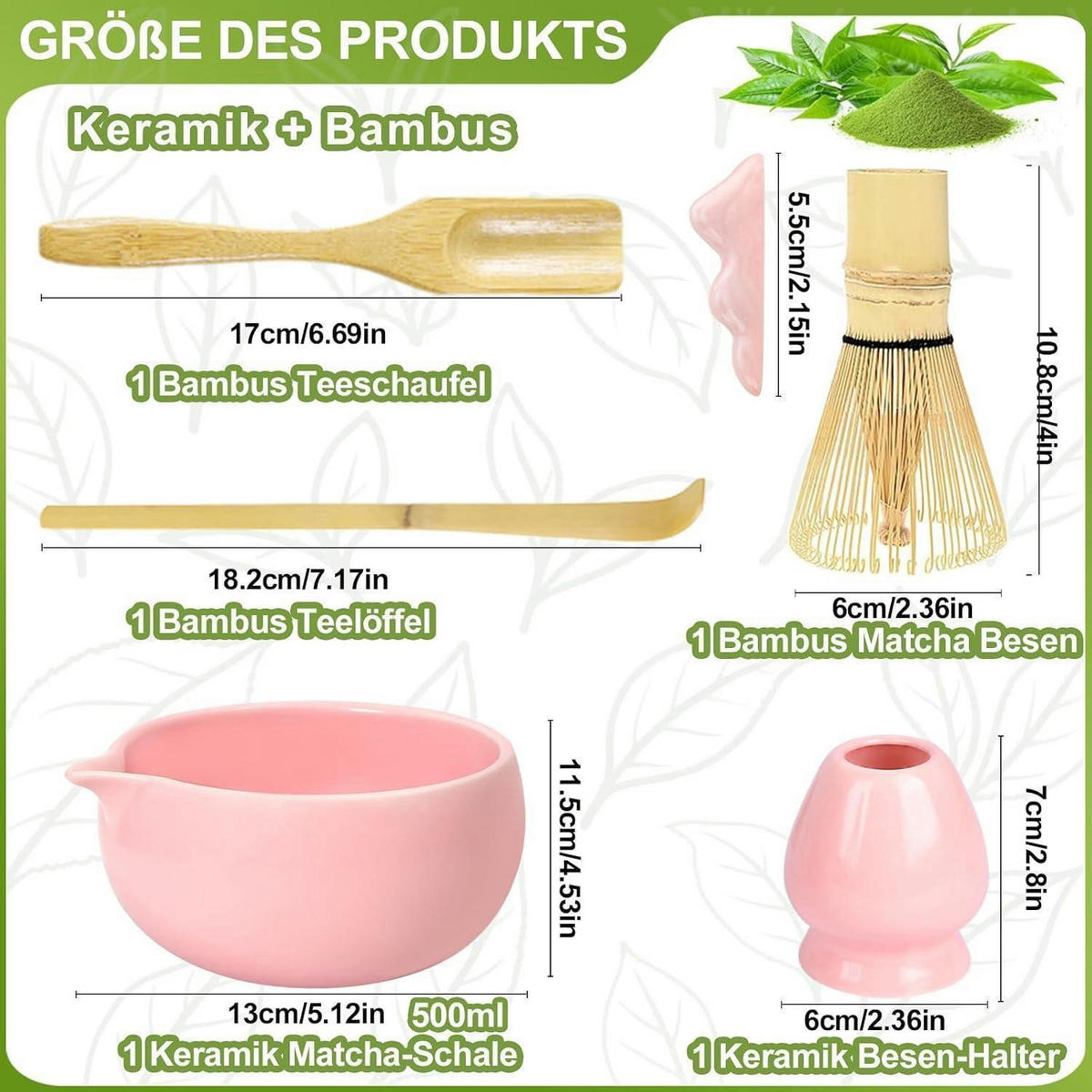 MATCHA Set 6-teiliges Set Rosa - Rosa, Keramik (130/115/182cm)