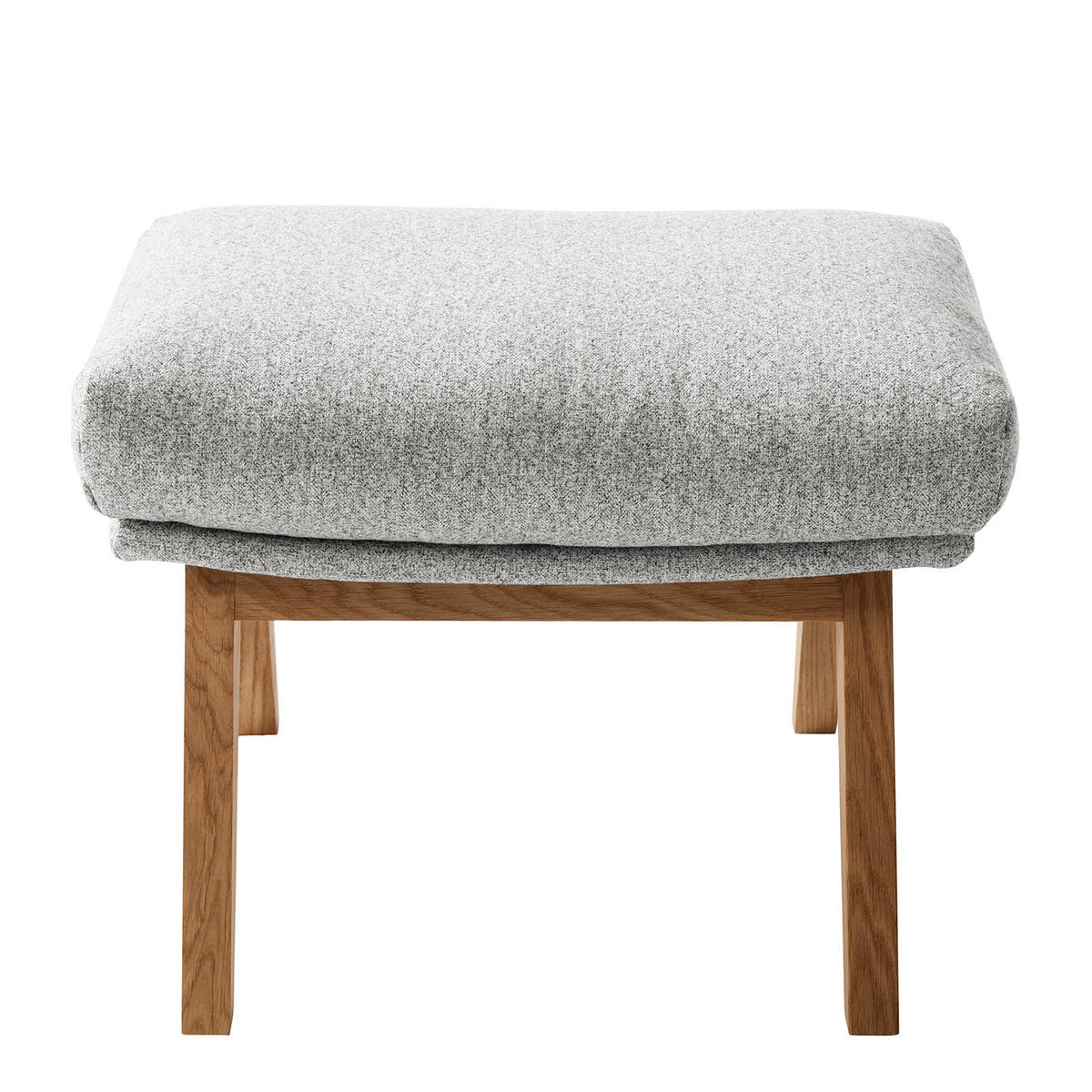 POLSTERHOCKER - Eichefarben/Hellgrau, Eichenholz/Textil (54/41/41cm) - home24