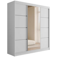 KLEIDERSCHRANK mit Spiegel V2-LOFTIA 215x200 cm Weiß - Weiß, Holzwerkstoff (200/215/61cm) - ALTDECOR