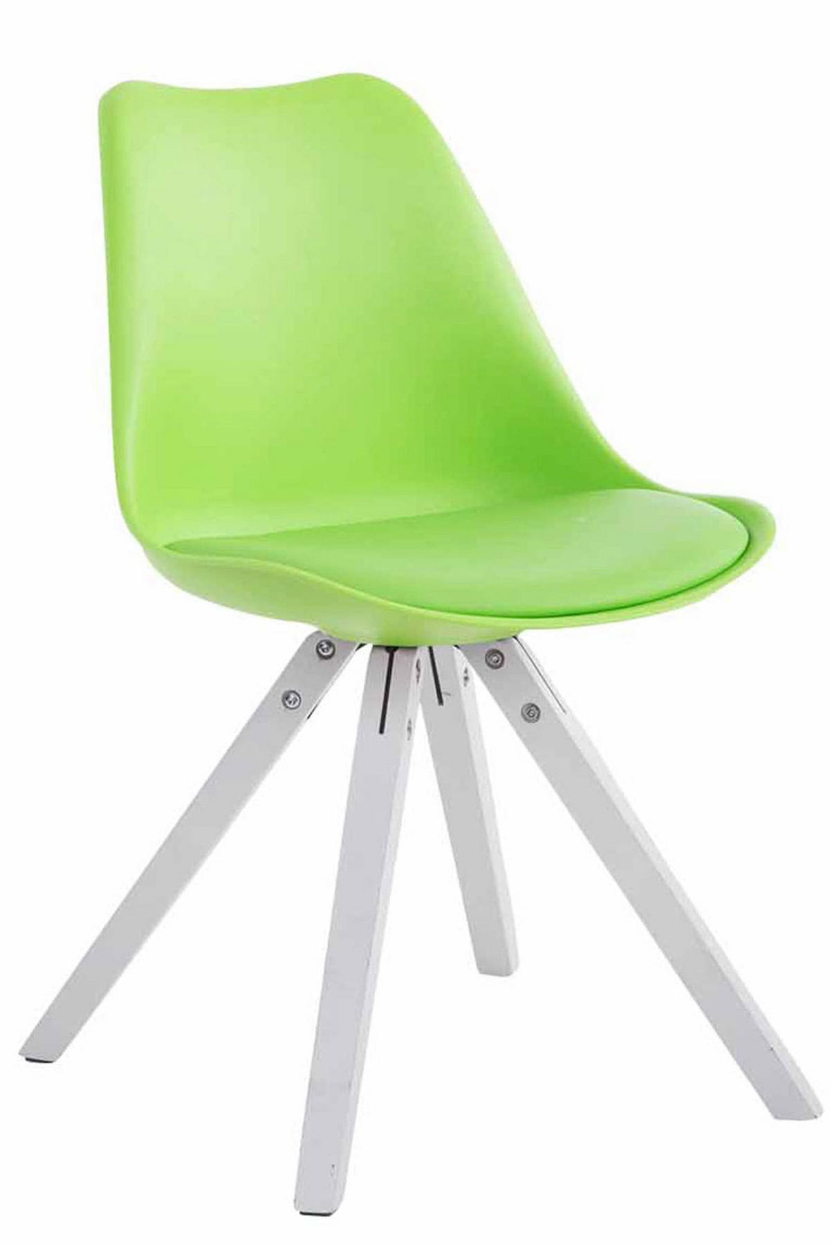 STUHL 4er Set Lederlook grün - Weiß/Grün, Holz/Textil (47.5/83/55.5cm) - CLP