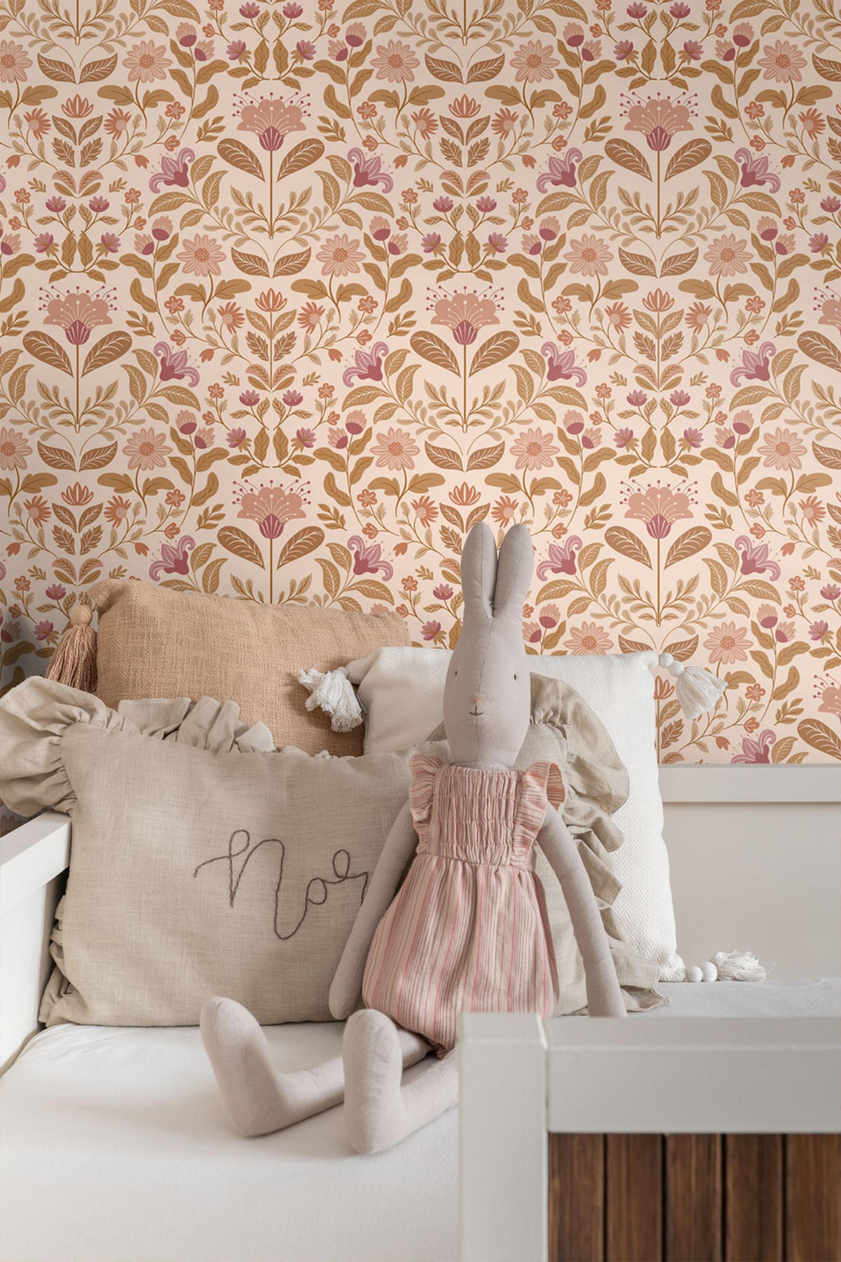 TAPETE Blumenmuster 50 x 900 cm - Beige, Papier (50/900cm) - ESTAhome