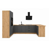 ECKKÜCHE 210 x 320 x 150 cm – Nexa K103-G680 – in Grau / Matt - Schwarz/Grau, Holz/Metall (320/212/58cm) - ROYAL24_MARKT