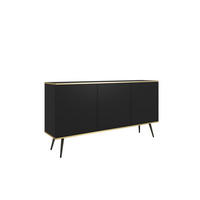 SIDEBOARD ORO Schwarz 160x39x85 cm - Schwarz, Holzwerkstoff (160/85/39cm) - FURNLUX
