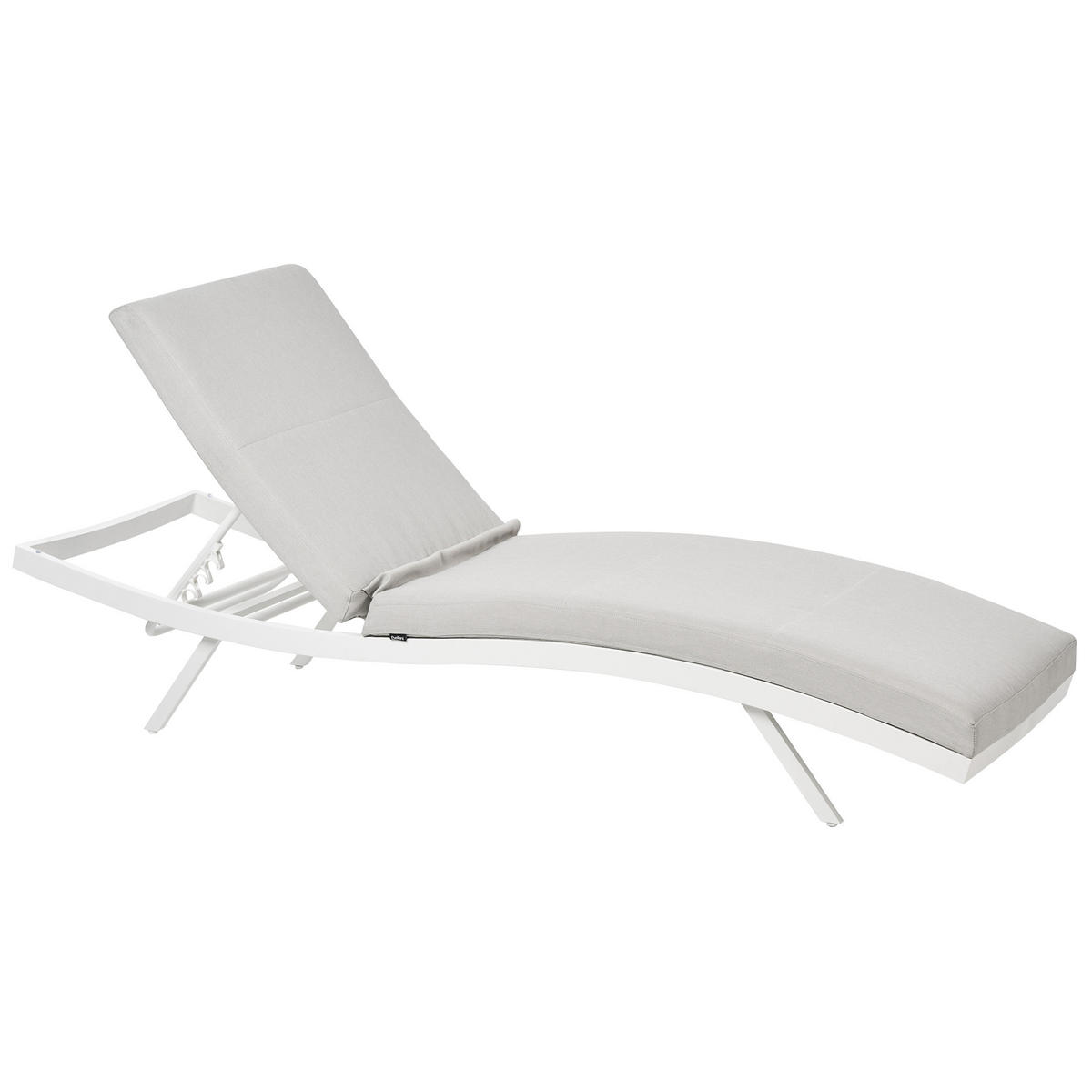 GARTENLIEGE 2er Set Grau Amelia - Weiß/Grau, Textil (66/91/199cm) - Beliani