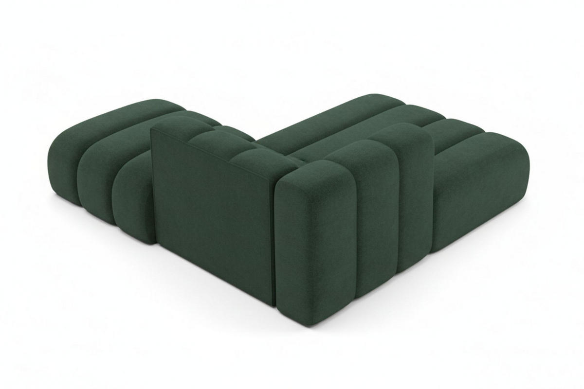 CHAISELONGUE Mit Hocker Grand, Veloursstoff Salvador, Grün, Rechts - Grün, Holz (204/179cm) - Kaiser Möbel