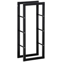 KAMINHOLZREGAL, Stahl, Schwarz, 40L x 25B x 100H cm - Schwarz, Metall (25/100/40cm) - HOMCOM