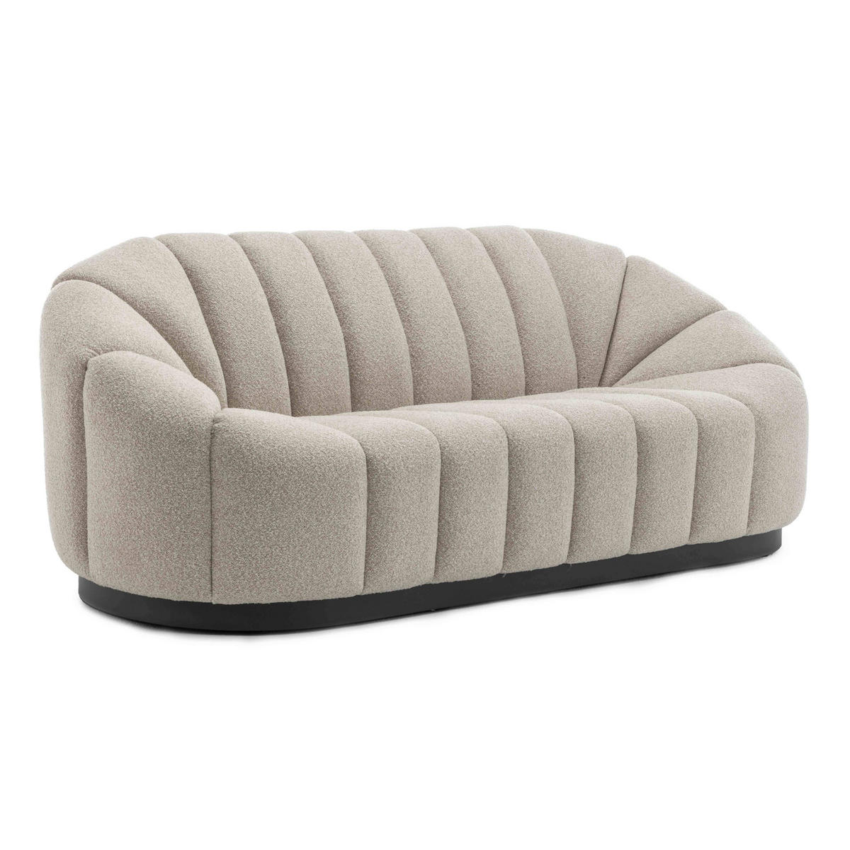 SOFA 3-Sitzer, Taupe - Taupe, Textil (96/83/215cm) - Oviala