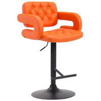 BARHOCKER Dubai, Gestell schwarz, Kunstleder Orange - Schwarz/Orange, Kunststoff/Textil (52/100/55cm) - TPFLiving