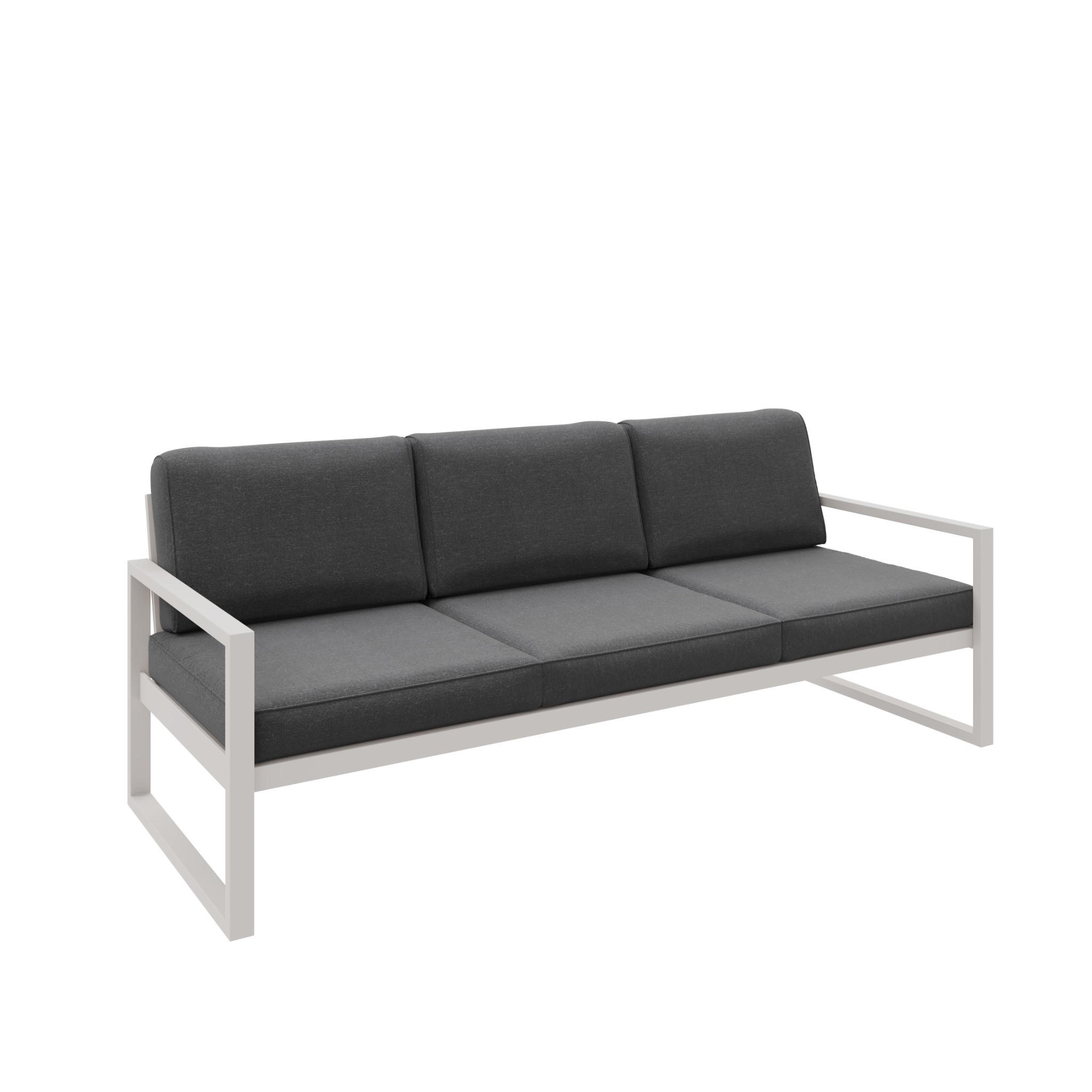 GARTENSOFA 3 Sitzer Madera 216x80cm, kaschmir, dunkelgrau - Kaschmir/Dunkelgrau, Kunststoff/Metall (216/86/80cm) - Margaret Hadas24